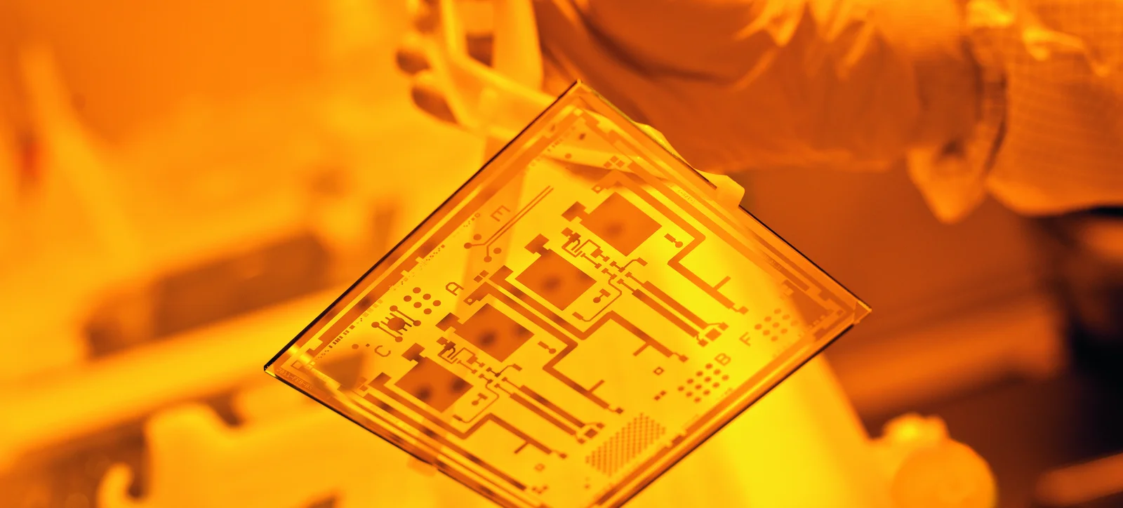 Close-up of thin-film substrate